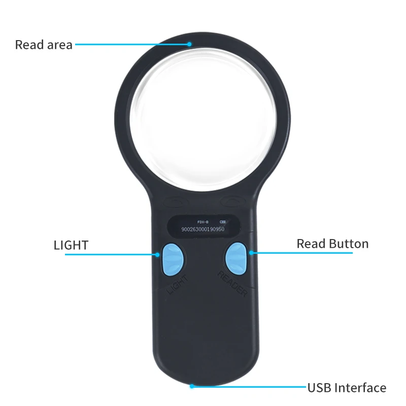 Handheld 134.2KHz 125kHz Animal RFID Reader Pet Cat Dog Microchip Scanner FDX-B Glass Chip USB/Bluetooth Tag Reader