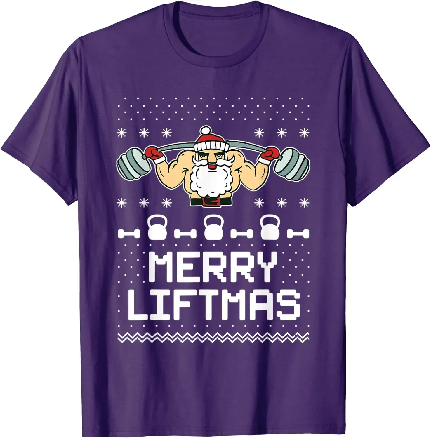 

Santa Workout Gym Merry Liftmas Funny Ugly Christmas Sweater Men T-Shirt Short Sleeve Casual Cotton Summer T Shirt