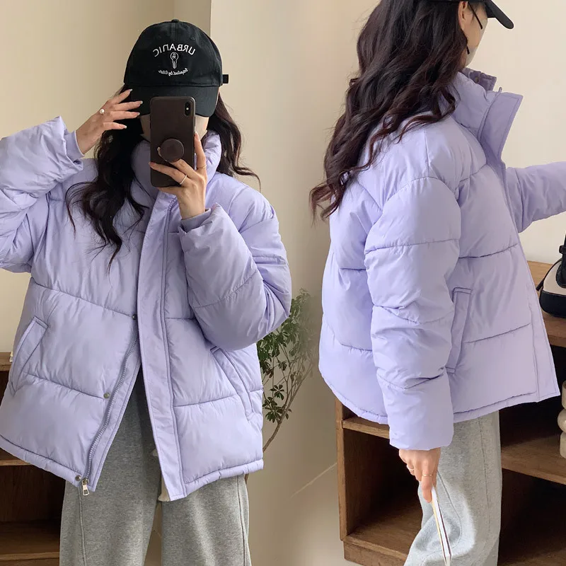 2023 New Winter Parka Jacket Women Thick Cotton Padded Coats Female Stand Collar Loose Puffer Parkas Down Jackets Outwear