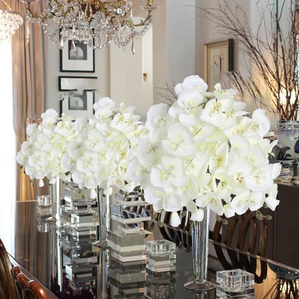 

5Pcs Artificial Flower Branch Silk Butterfly Orchid Home Room Table Decor Wedding Outdoor Garden Bride Bouquets DIY Wreath Gift