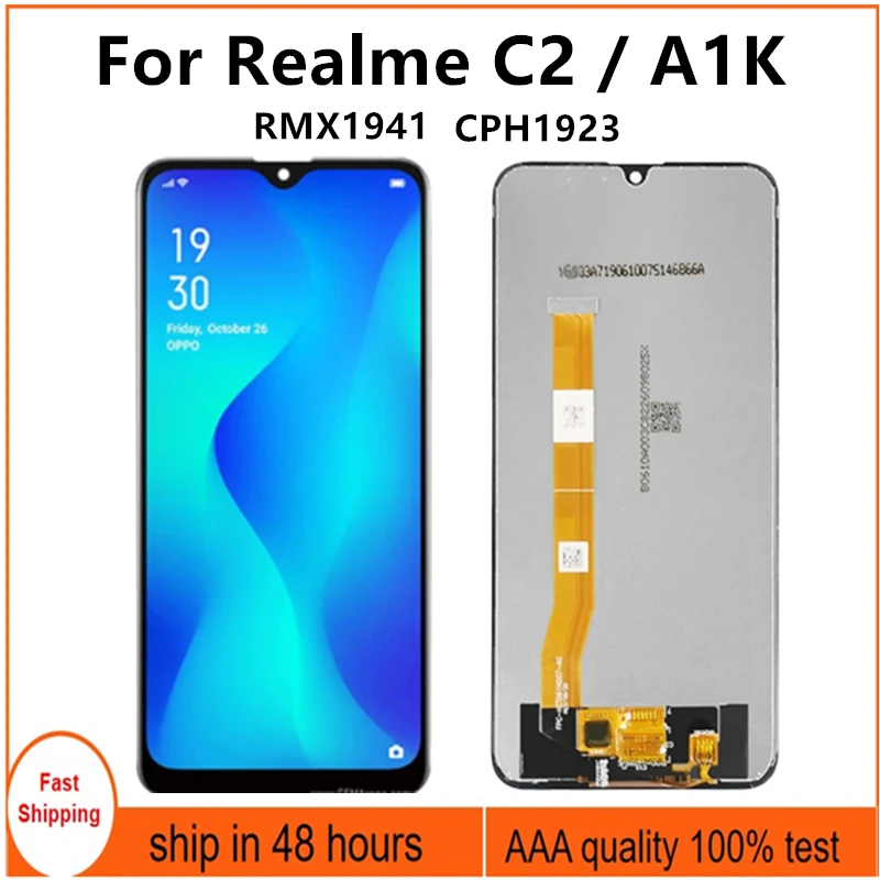 

6.1" For Realme C2 RMX1941 LCD Display Touch Screen Digitizer Assembly Replacement For OPPO A1K CPH1923 Screen