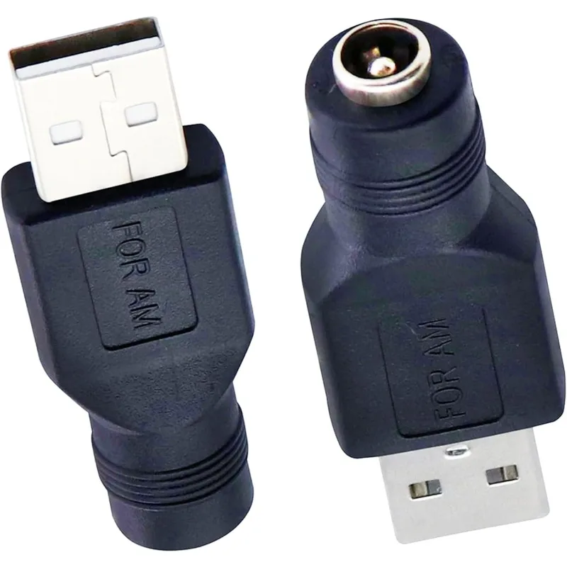 

2 PCS USB To DC Power Adapter USB 2.0 Male To DC 5.5x2.1mm Female Connector DC 5521 Female For Laptop PC Smartphone
