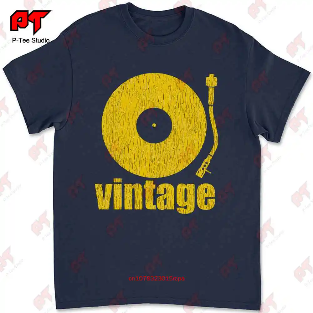 Vintage Vinyl T Shirt Dj Music Classic Record Collector Technics 1200 Turntable K2NS