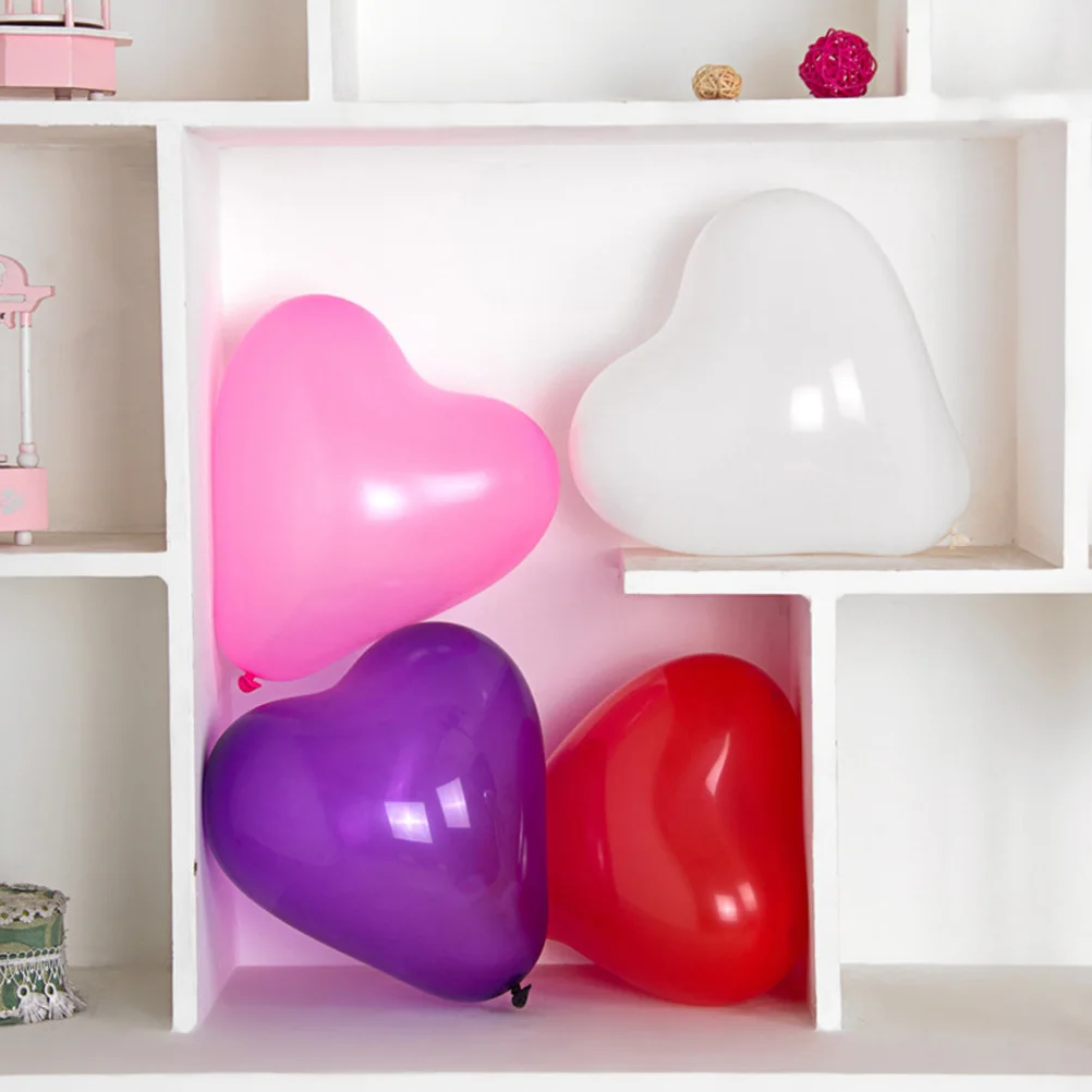 

100pcs 11Inch Heart Shape Latex Balloons Reusable For Party Wedding Birthday Decoration Kids Events Balloon Decor Air Helium