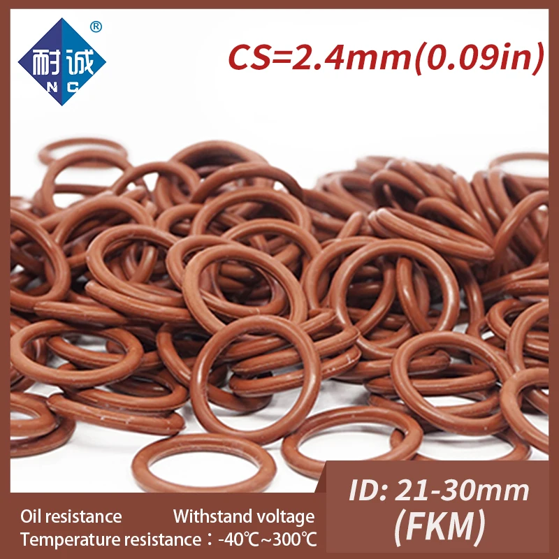 

3PCS/Lot Fluorine Rubber Ring Brown FKM O Ring Seal CS2.4mm OD21/22/23/24/25/26/27/28/29/30*2.4mm Rubber O-Ring Seal Oil Gasket