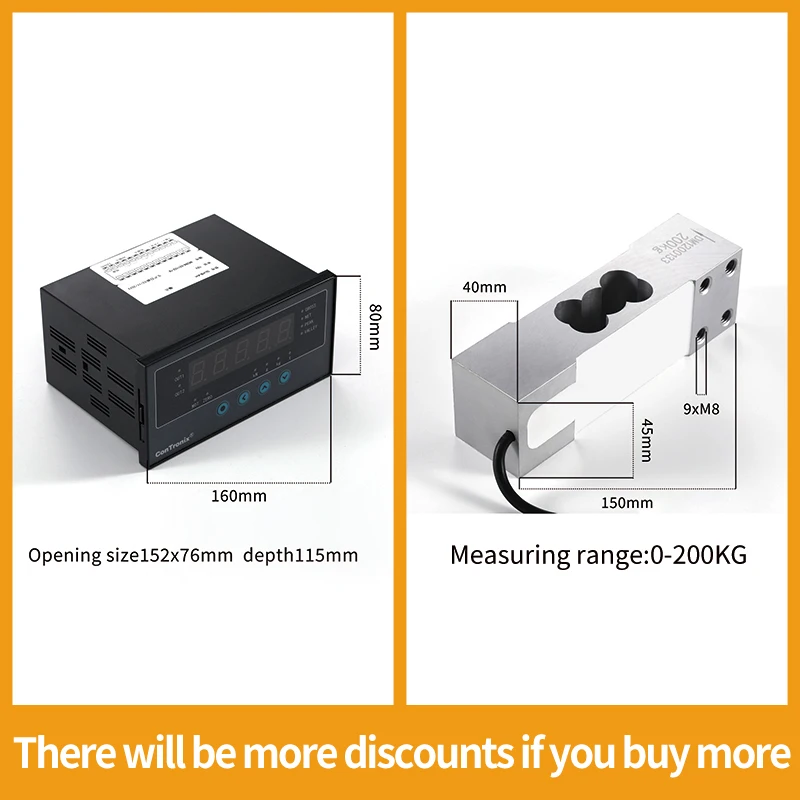 Load Cell Weighing Sensor + Indicator display,Test Tension and Compression Force Weight Pressure Sensor for Scale QL649