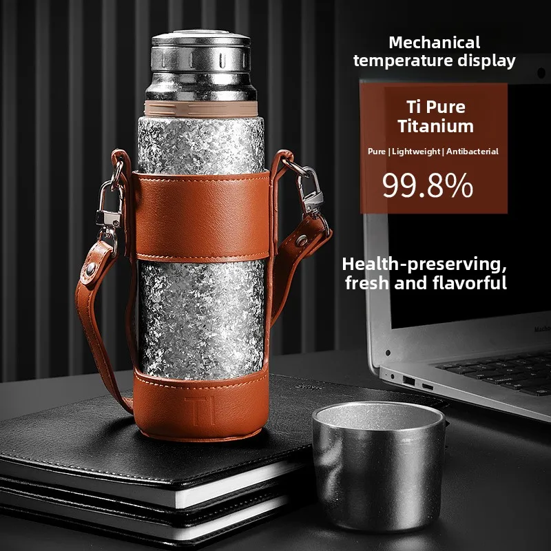 

Чайная кружка из чистого титана с термоизоляцией и подставкой, кружка для здорового питания, титановая кружка для заваривания чая, с разделителем для чая и воды, подарочная кружка