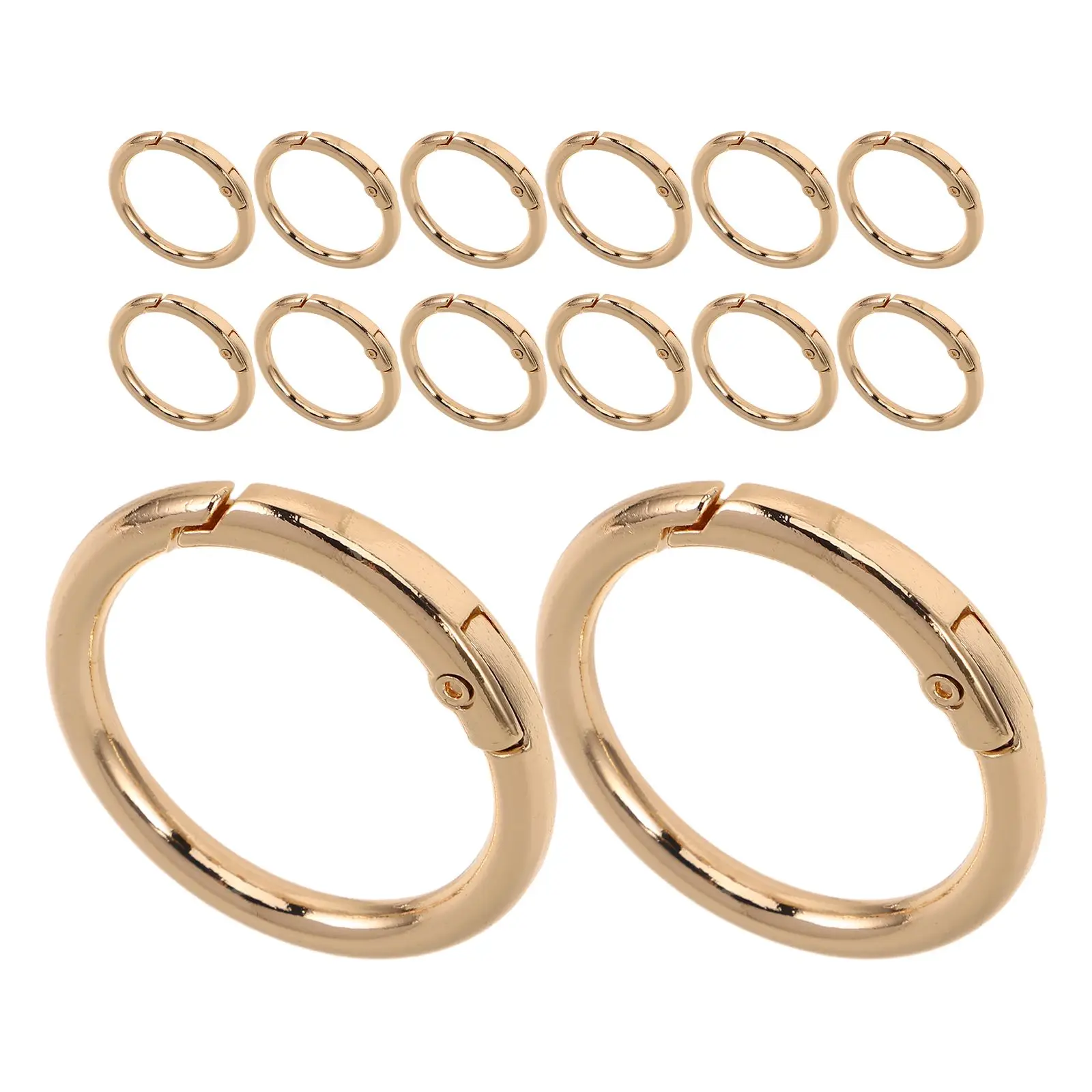 

20 Pcs Keychain Metal Clasp Spring Ring Buckle Decorative Hardware Alloy Round Carabiner Clip Bag Crafts Durable Versatile
