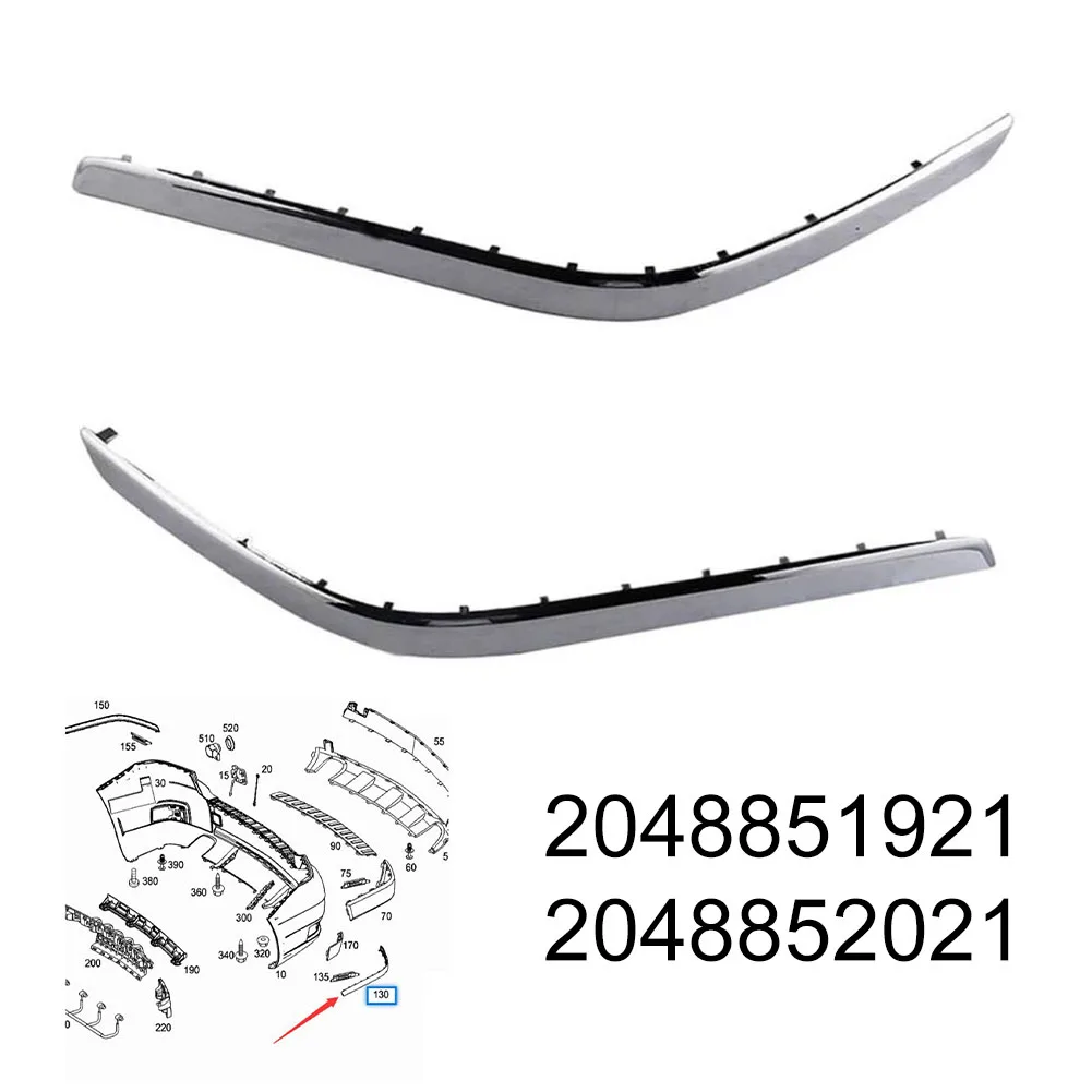 Pair Rear Bumper Side Trim Cover Strips For Mercedes GLK300 GLK350 2008-12 A2048851921 A2048852021 Exterior Car Bumper Inserts