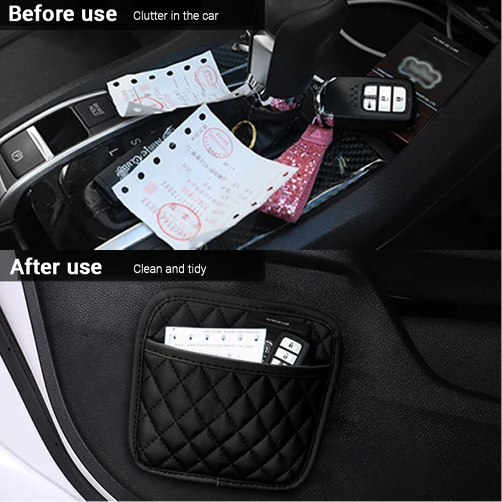 Multifunction Car Organizers Pocket Bags Universal Stowing Tidying Car Seat Back Storage Bag for Cards Phone Key Sticky Pouch