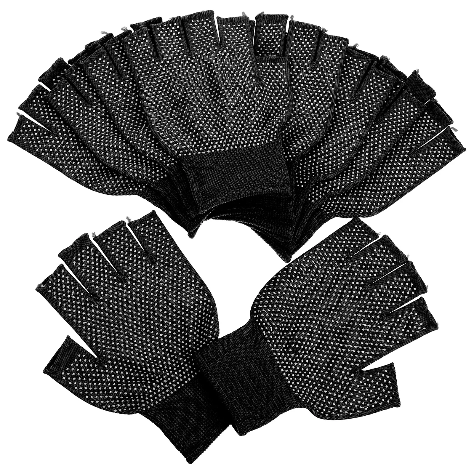 

5Pairs Warm Fingerless Gloves for Men Women Polyester PVC Material Non-Slip Work Gloves for DIY Repair Projects