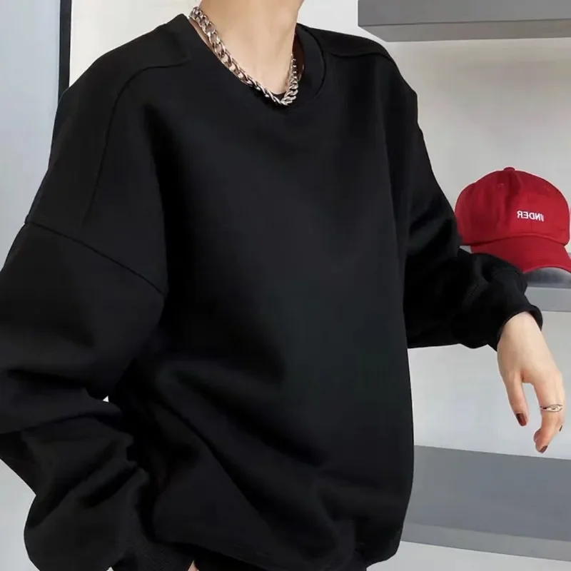 Spring Korean Women Casual Solid Sweatshirts Fashion Long Sleeve Loose Hoodies Streetwear Spring Winter Oversized Pullover Y2k