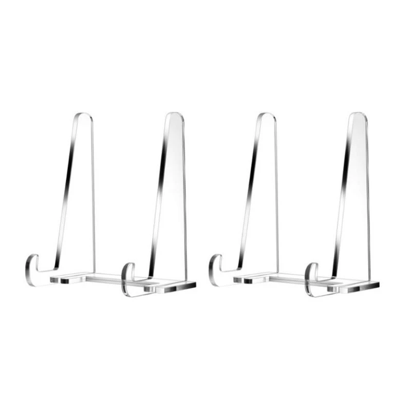 

Clear Acrylics Easel 5.9Inch Decorative Plate Display Stand Book Photo Stand