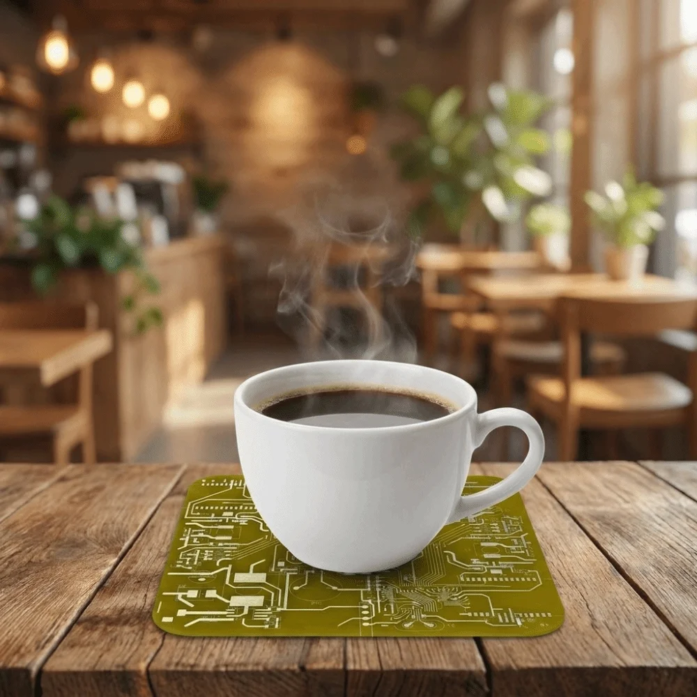 Personalized Square Circuit Board Coaster Creative Fiberglass Cup Mat Heat Resistant Insulation Pad Office