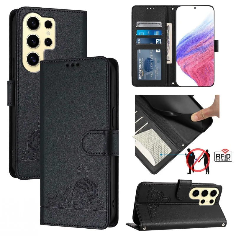 Crossbody Strap Case For Oneplus 12 11 10 8 Pro 10R 9R 8T 12R 11R One plus Nord 2 2T Cat Leather Flip Wallet Card Necklace Cover image 5