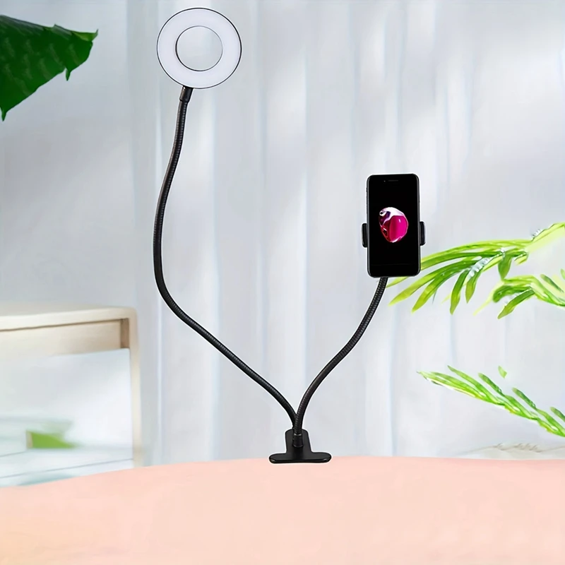 Super Sale Selfie Ring Light with Phone Holder Clip-on Selfie Light Adjustable Flexible Desk Ring Lamp for Live Streaming