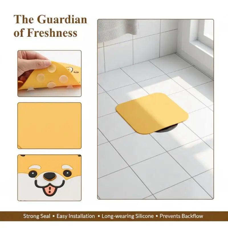 

Two-in-One Silicone Bathroom Floor Drain Anti-Odor Seal Sewer Backflow Prevention Cover Patch For Bathroom Floor Drain