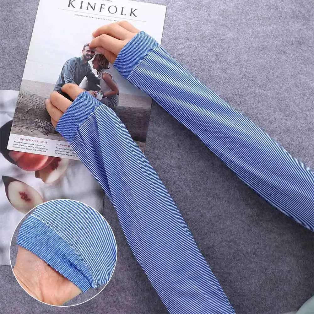 Work Elastic Fishing Running For Men Cycling Long Sleeves Driving Striped Arm Sleeves Cooling Sleeves Arm Warmer Arm Cover