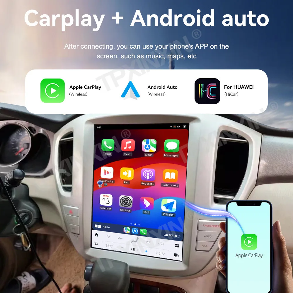 12.1 Inch For Toyota Highlander 2001~2007 Android Carplay Car Radio Stereo Automotive Multimedia Player GPS Navigation Head Unit