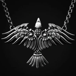 Viking Celtic Raven Bird Crow Huginn Muninn Morrigan Pendant Necklace Amulet Talisman Jewelry