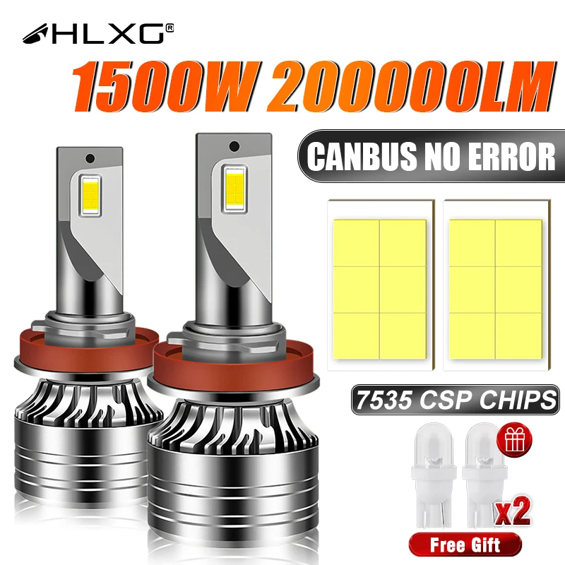 2pc 1500W H7 Led Canbus Car Headlight Bulbs H4 Hi/low Beam Lamp 6000K H1 H8 H9 H11 HB3 9005 HB4 9006 9012 HIR2 Car Fog Light 12V