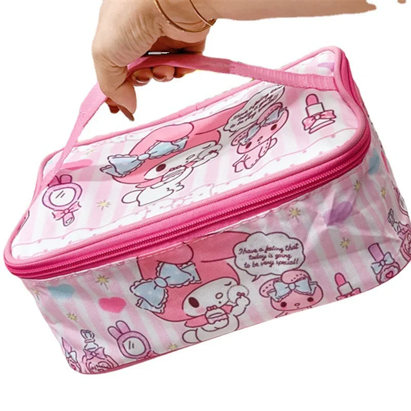 Kawaii Sanrio Lunch Bag Anime Cinnamoroll Kuromi My Melody Lunch Bag Cute Picnic Thermal Breakfast Box Girl Convenient Lunch Box