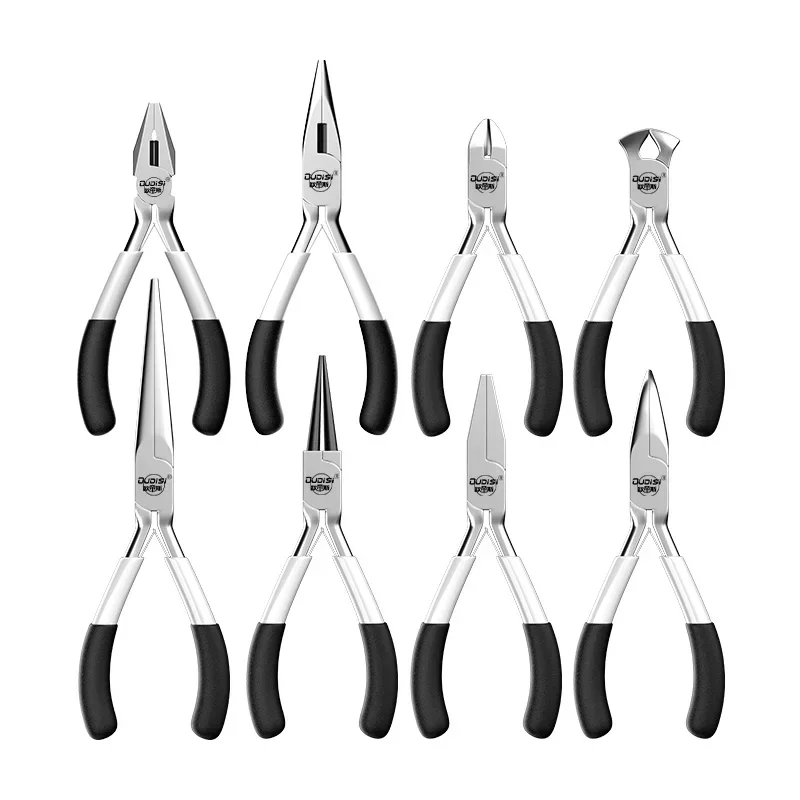 8 Pcs/Set Mini Jewelry Pliers Carbon Steel Jewelry Plier Sets Flat Nose / Sharp-Nose 5inch Mini Diagonal Pliers  Hand Tools Kit