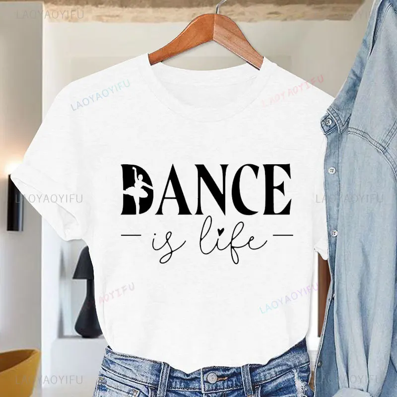 Ballerina Balletdanser Dansen T-shirt Grappige Grafische Causale Korte Mouw T-shirt Verjaardagscadeautjes Meisje T-shirt Vrouwen Tees