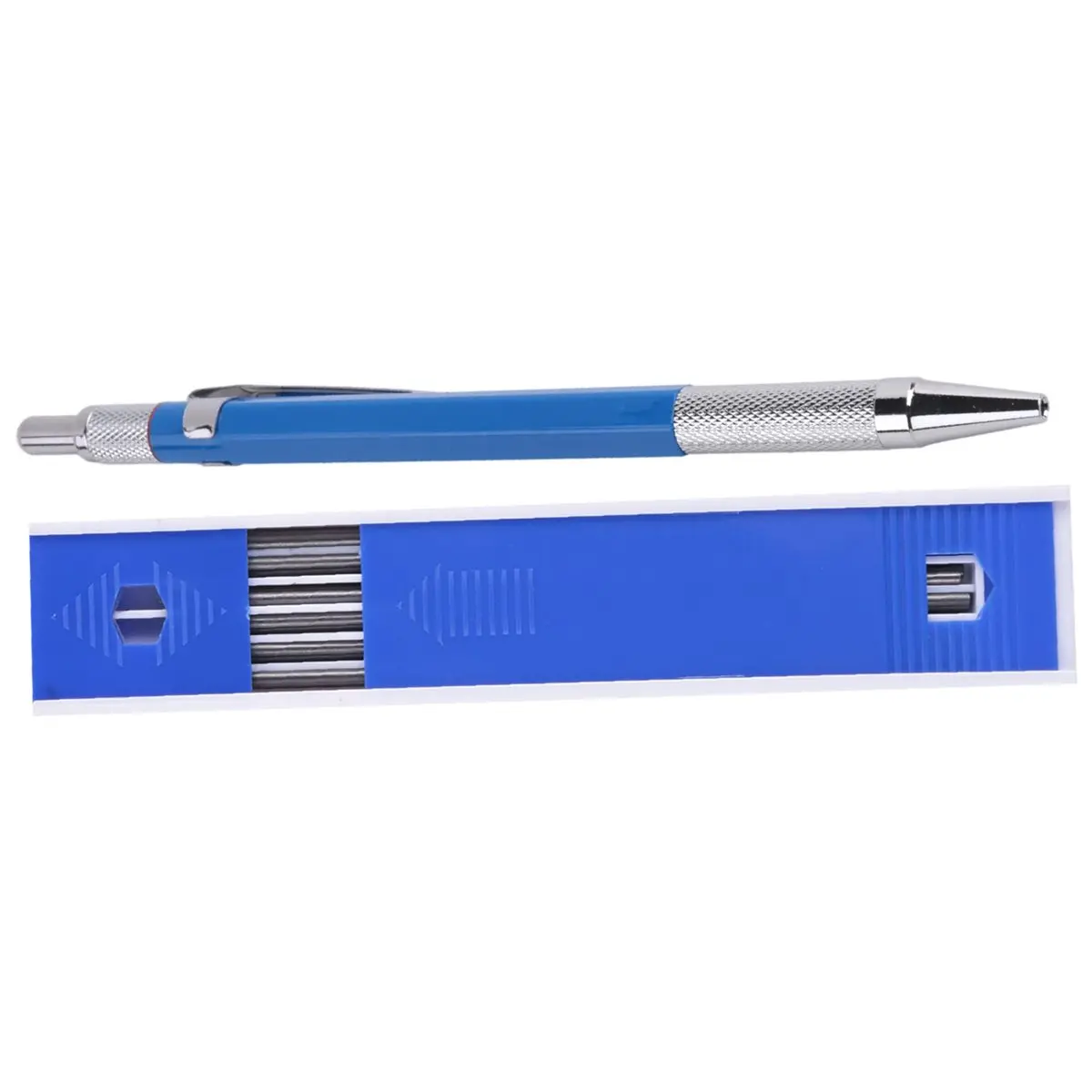 #08Y Welders Pencil with 6Pcs Round Refills, 2.0 mm for Pipe Fitter,woodworking tools,(Metal)