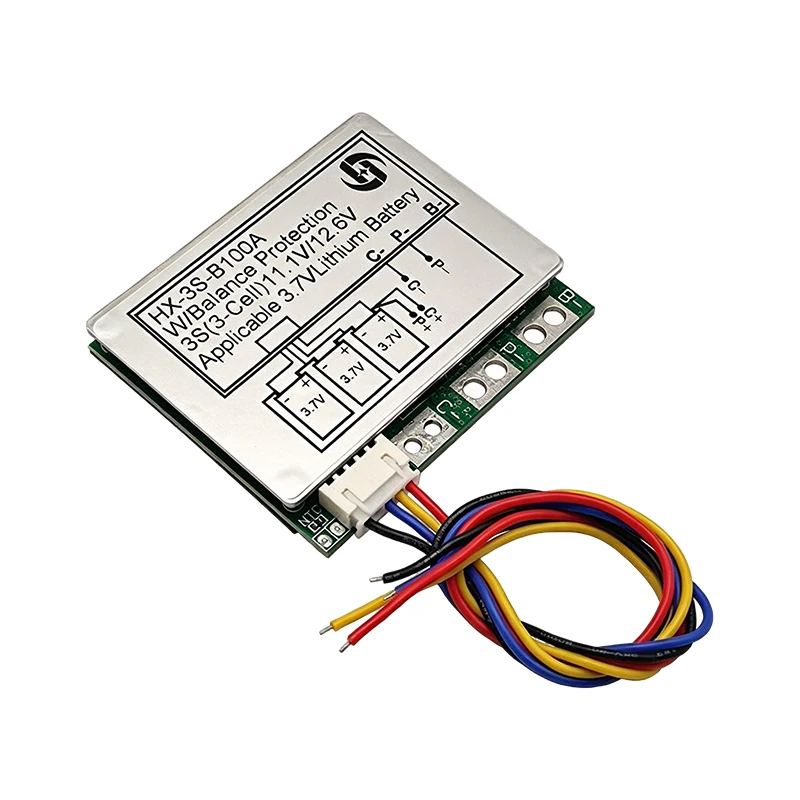 3S 11.1V/12.6V 100A Lithium Battery Protection Board HX-3S-B100A/F100A With Balance Function Split Charge Discharge Overcharge