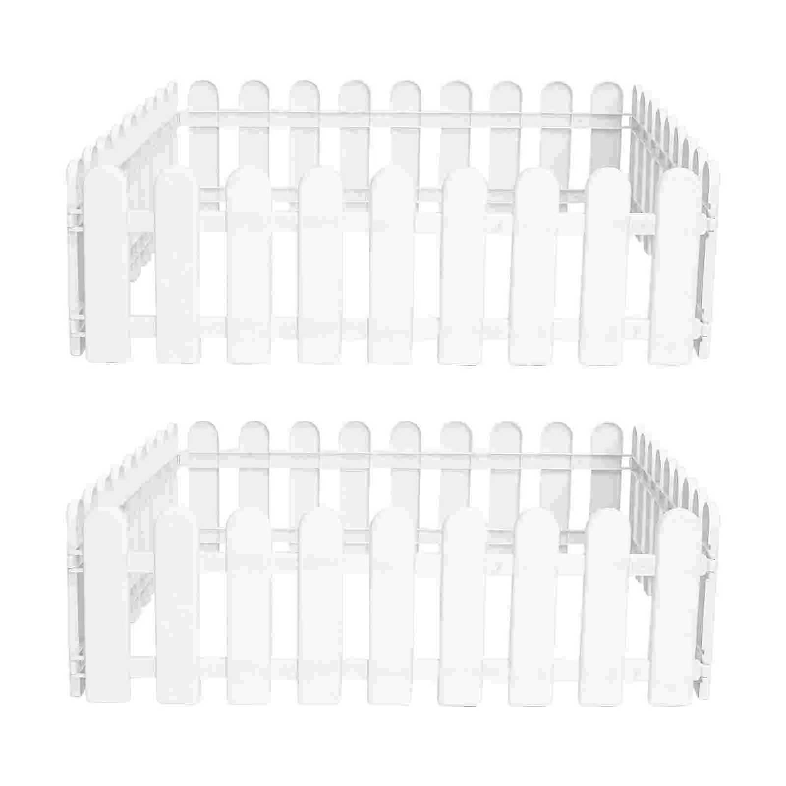 8 Pcs Garden Fence Enclosure White Outdoor Decorating Succulent Planters Plastic Crawl Gate DIY Yard The Courtyard Outside