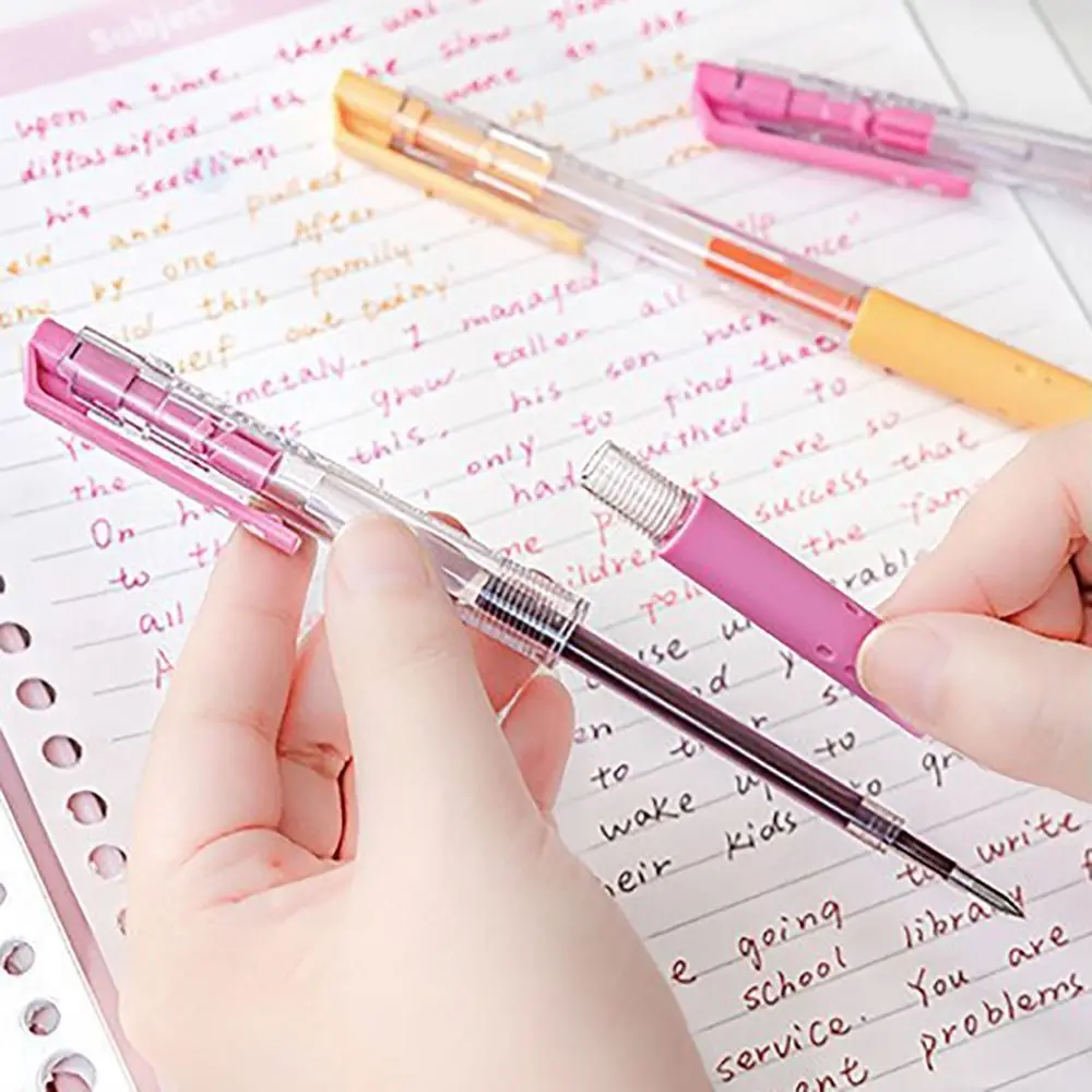 

0.5mm 8-Colors Gel Pen Multicolour Quick-drying Colorful Marking Writing Pen Press Type Smooth Writing