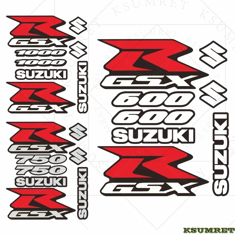 

Vinyl Suzuki GSXR Sticker Decal 600 750 1000 Logo Set Helmet Emblem Kit