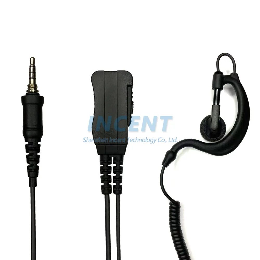 VOIONAIR G-shaped Earpiece, Headset Ear Hook with PTT and Microphone  for EVX-S24 HX400IS Walkie Talkie 3.5mm Plug