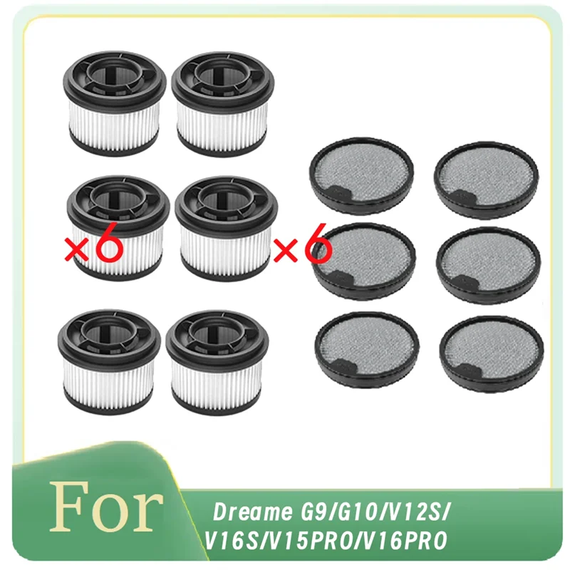 ل Dreame G9/G10/V12S/V16S/V15PRO/V16PRO فراغ 6Xfront تصفية و 6Xrear تصفية القطن عدة نظافة أجزاء استبدال-A77G
