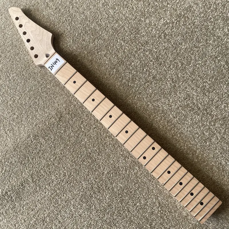 

IN409 Natural Maple Semi Finishing ST Guitar Neck Custom Order 6 String Back Rosewood Inlay DIY Replace ST Guitar Parts Sales