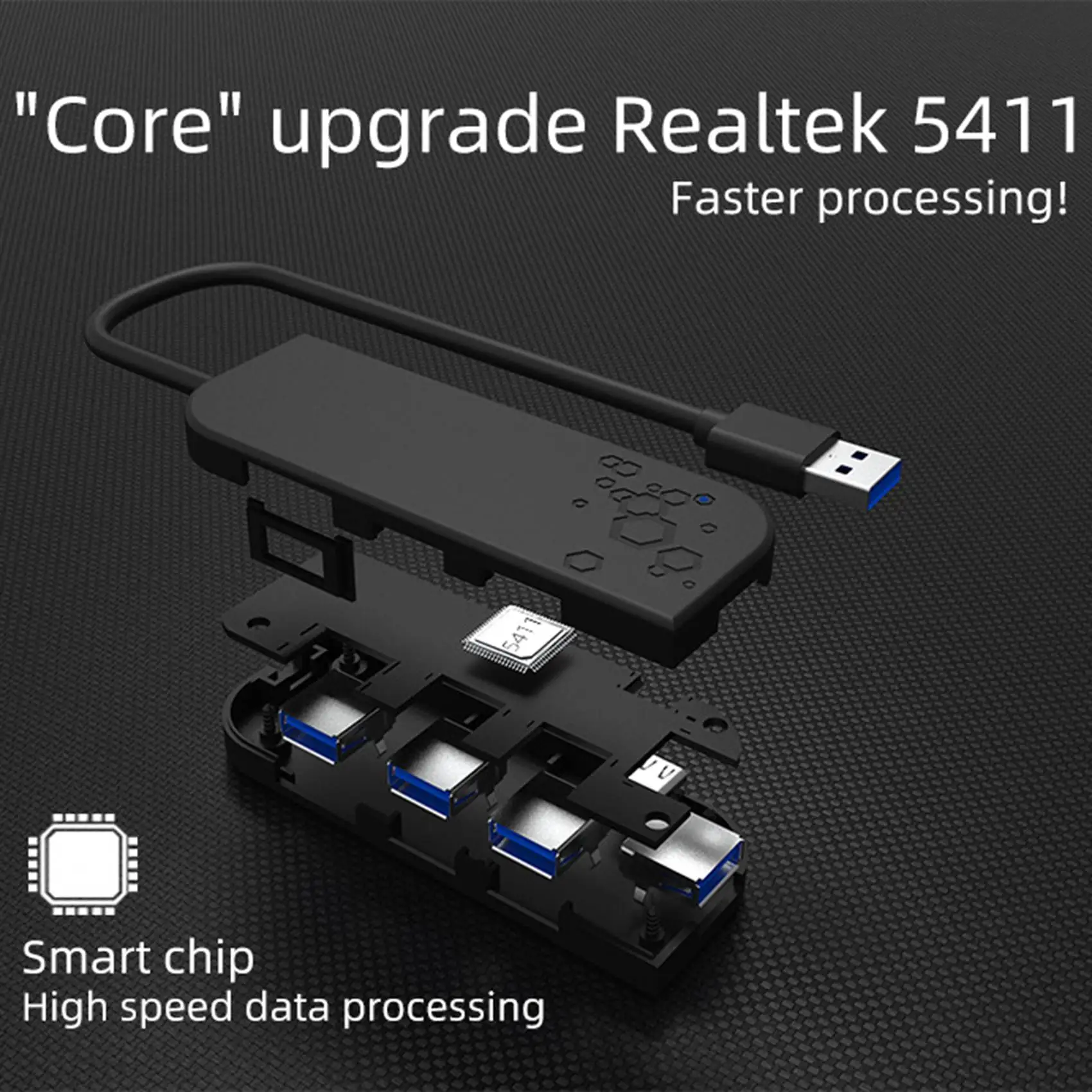 USB3.0 Hub 4 port USB 3.0 + stasiun Dok tipe C, Hub USB adaptor pemisah Laptop komputer banyak perangkat