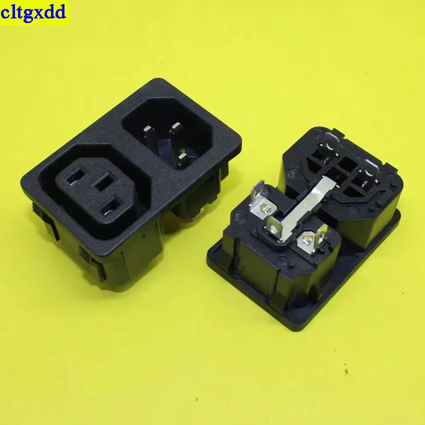 AD-031  Two way socket IEC320 C14 Inlet C13 Outlet Electrical Socket Industrial Plug Power Rocker Socket Connector 10A 250V