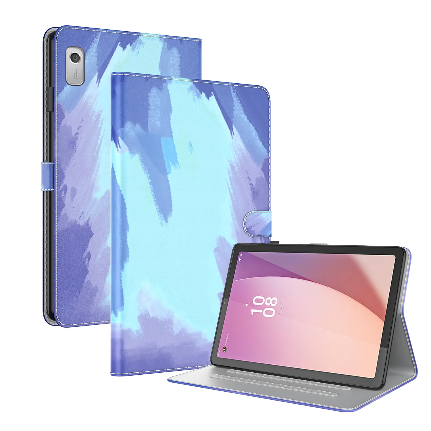 For Lenovo Tab M9 Case Tablet Funda Watercolor Leather Case For Lenovo Tab M9 Case 9.0 inch 2023 TB-310FU M9 Wallet Cover