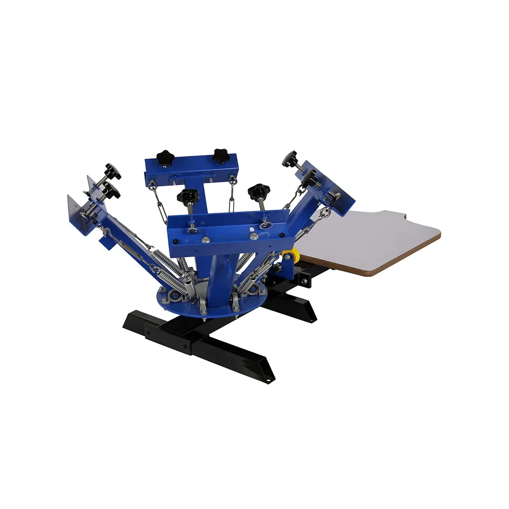 Cheap 4 Color 1 Station DIY Manual Screen Printing Machine Silk Press Machine Silk Screen Printing Press  For Hoodie and T-shirt