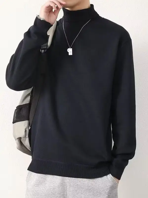 Suéter de Lana ueso con Cuello Alto para Hombre, Ropa Interior de Punto, Forro Polar, Blanco, Tejido de Terciopelo Intead...