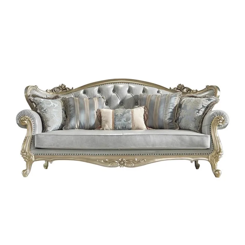 

European leather sofa American light luxury first layer cowhide French all solid wood