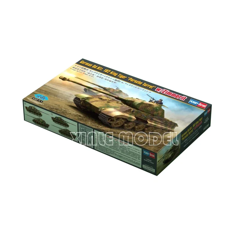 Trumpeter Kunststoff zusammengebauter Panzermodellbausatz 84530, deutscher Tiger King Panzer, Porsche-Turmtyp mit antimagnetischer Rüstung, 1/35