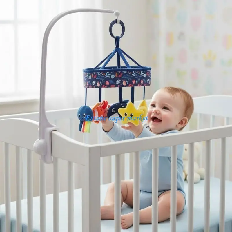 090B 海洋動物をフィーチャーした新生児用ミュージカル回転ベビーベッド取り付け可能なおもちゃ