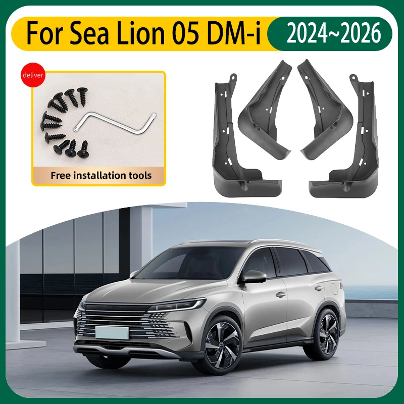 

Car Mud Flaps For BYD Sea Lion 05 DM-i 2024 2025 2026 Anti-Scratch Auto Mudguards Splash Guard Front Rear Fender Car Accessories