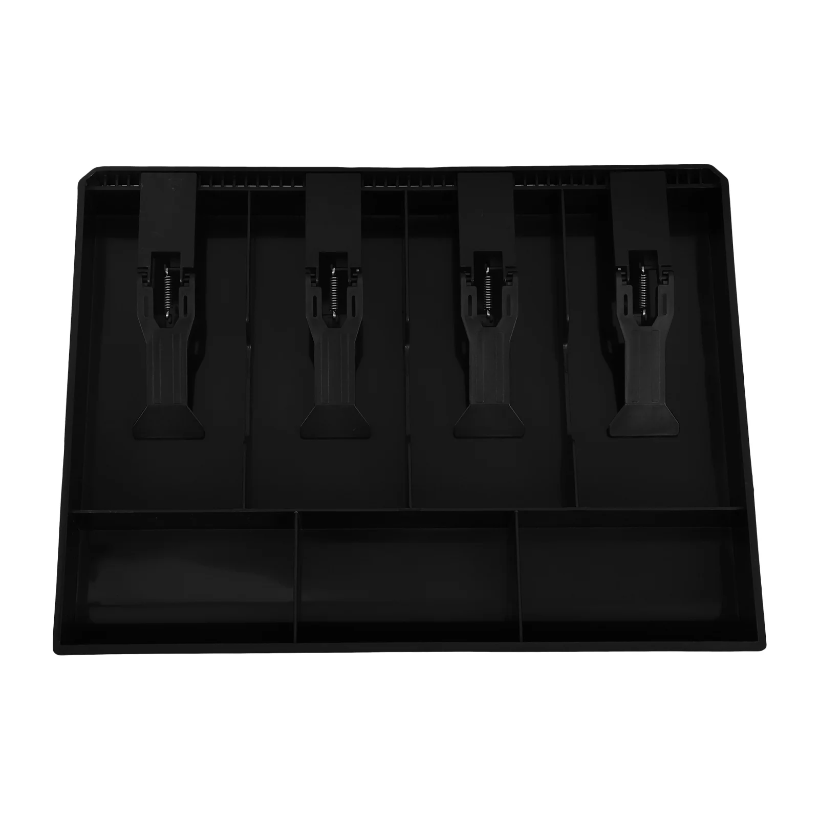 

4 Bills and 3 Coins Cashier Drawer Cash Collection Box Insert Tray for Market Bank Home (Black)