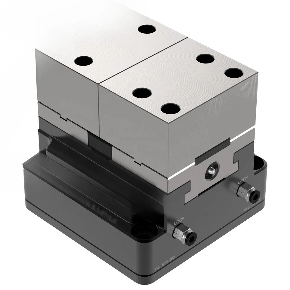 

KSP2-100 + RZ-100A 5-Axis Self-centering Pneumatic Vise for VMC Rotary Center Vise with Aluminum Soft Claw