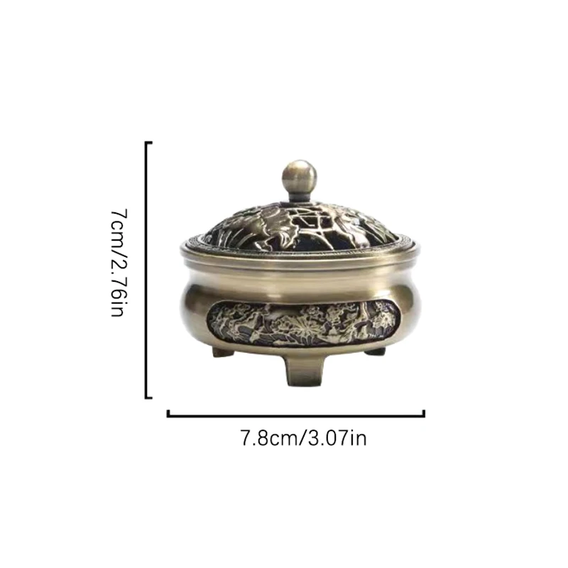 Pure Copper Antique Three-legged Aromatherapy Stove DIY Household Indoor Pan Incense Wire Incense Burner Tea Ceremony Decoration