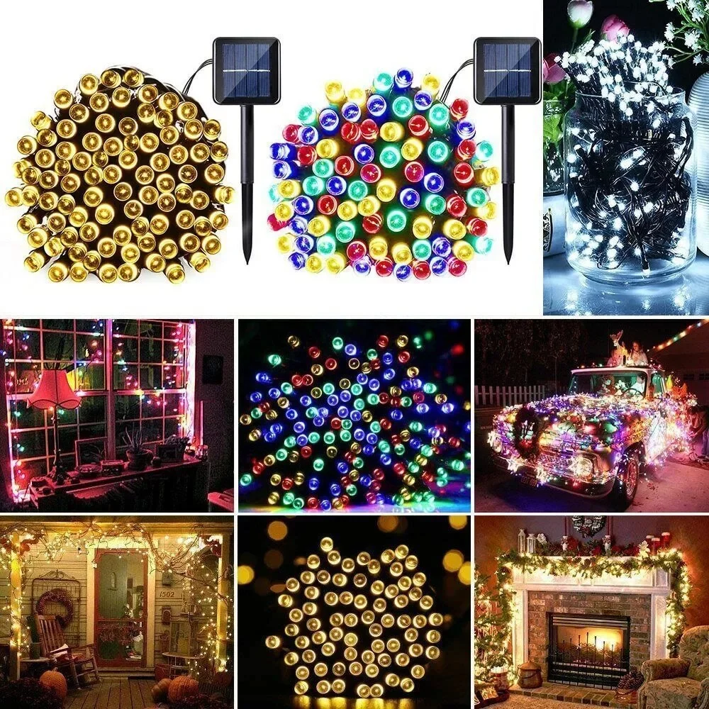 300 LED Solar String Lights Outdoor Waterproof Fairy Garden Lamp Xmas Holiday Party Home Decor Garland
