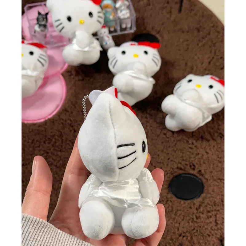 Novo estilo sanrio olá kitty boneca de pelúcia dos desenhos animados anime bonito enfermeira kitty crianças boneca chaveiro mochila pingente moda presentes do feriado